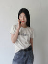 Serif Logo Tshirt OATMEAL - RUBATI - BALAAN 1