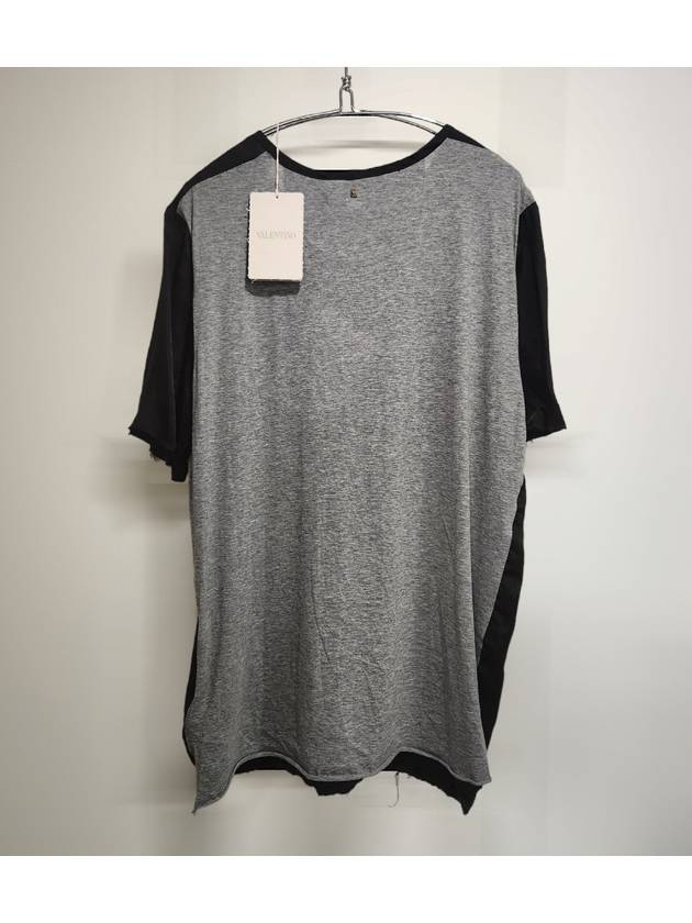 Black Cupro And Cotton T-shirt - VALENTINO - BALAAN 4