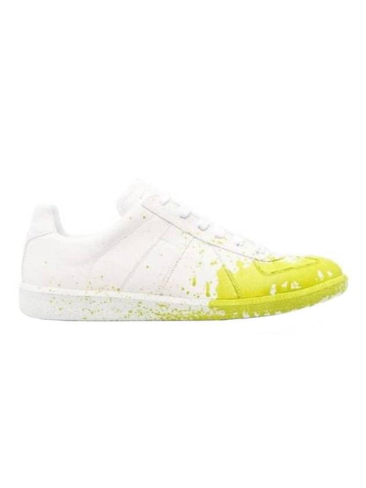 Replica Painting Low Top Sneakers White Yellow - MAISON MARGIELA - BALAAN 1