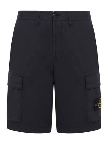 Light Stretch Cotton Bermuda Regular Fit Shorts Navy - STONE ISLAND - BALAAN 1