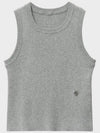 Square Neck Knit Sleeveless Grey - NOIRER FOR WOMEN - BALAAN 8