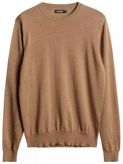 Men's Keane Crew Neck Merino Sweater Tiger Brown - J.LINDEBERG - BALAAN 2