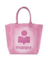 Women's Yenky Flocked Logo Tote Bag Pink - ISABEL MARANT - BALAAN 2