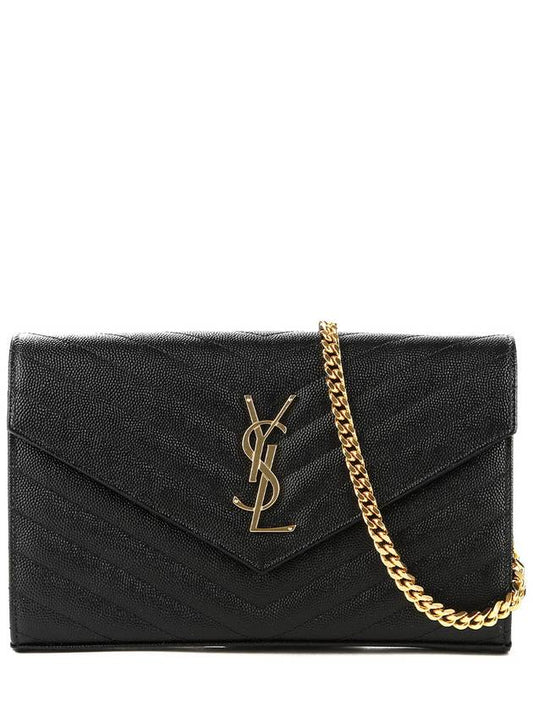 Monogram Matelasse Chain Shoulder Bag Black - SAINT LAURENT - BALAAN 2