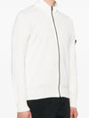 Wappen Patch Cotton Zip-Up Cardigan White - STONE ISLAND - BALAAN 4