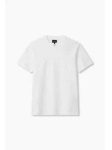 Men s Front Logo Jacquard T Shirt White - EMPORIO ARMANI - BALAAN 1