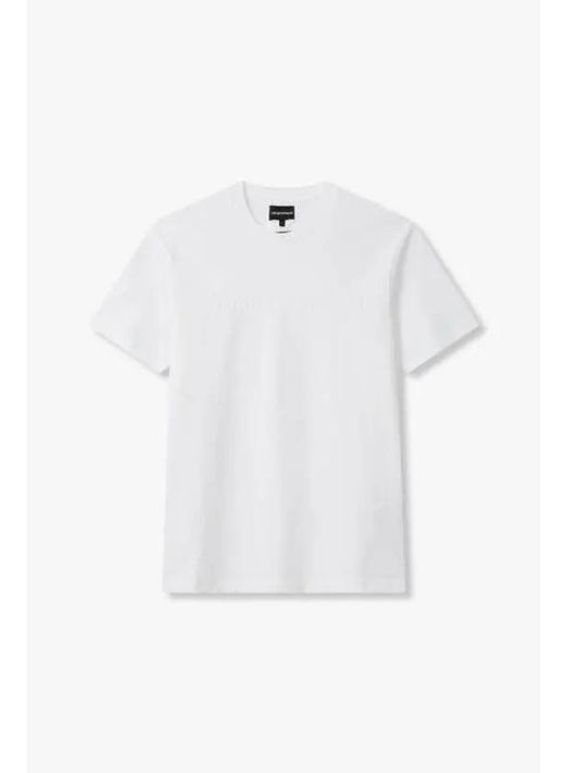 Men s Front Logo Jacquard T Shirt White - EMPORIO ARMANI - BALAAN 1