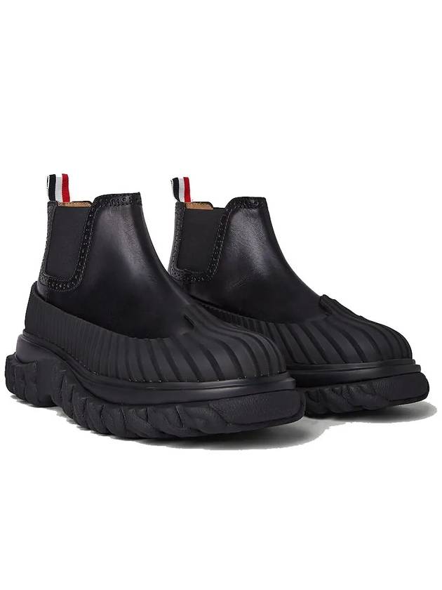 Mid Top Calf Leather Chelsea Boots Black - THOM BROWNE - BALAAN 4