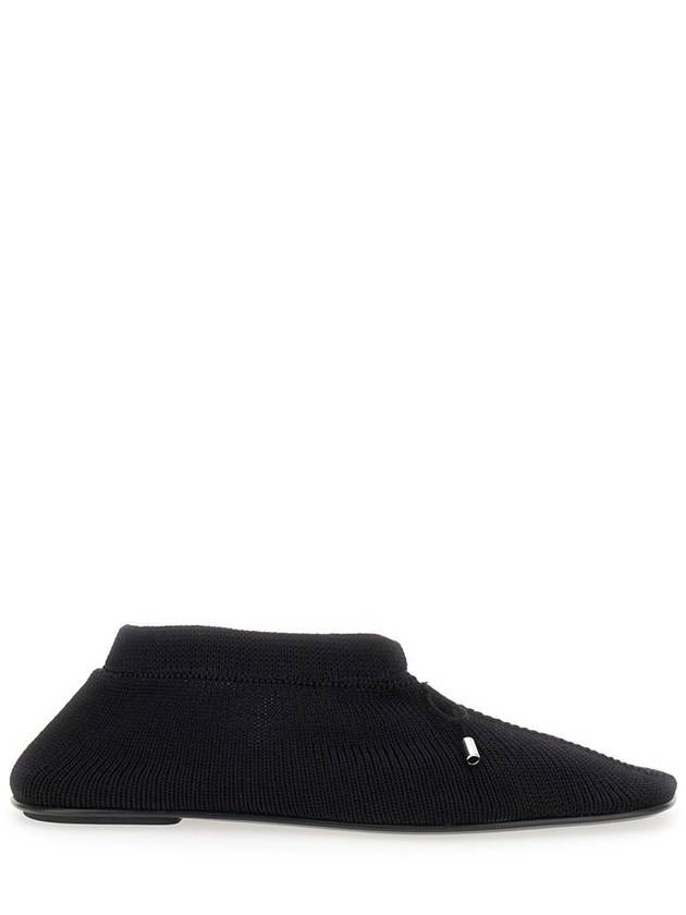 Black Ballet Flats With Bow Detail In Knit Woman - TOTEME - BALAAN 1