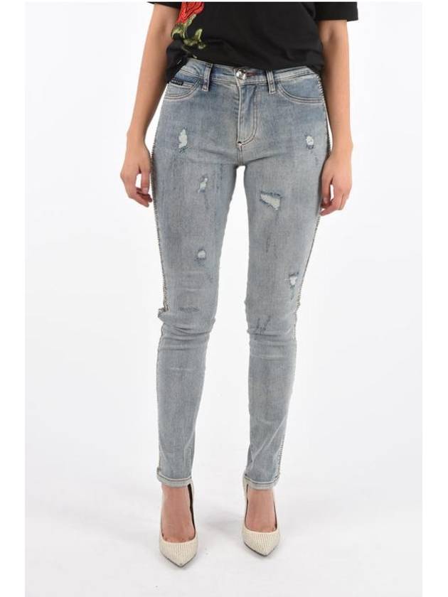 Denim Cotton Skinny Jeans Blue - PHILIPP PLEIN - BALAAN 3