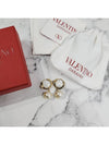 V Logo Pearl Drop Earrings Gold - VALENTINO - BALAAN 3