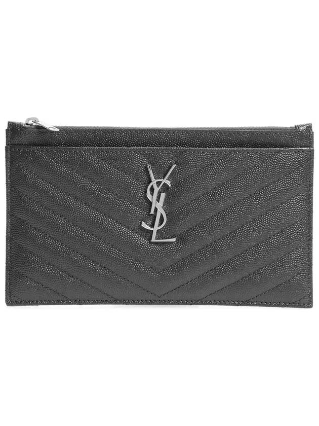 Women's Silver Matelasse Pouch Bag Gray - SAINT LAURENT - BALAAN.