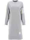 Classic Loopback 4-Bar Sweater Midi Dress Light Grey - THOM BROWNE - BALAAN 2