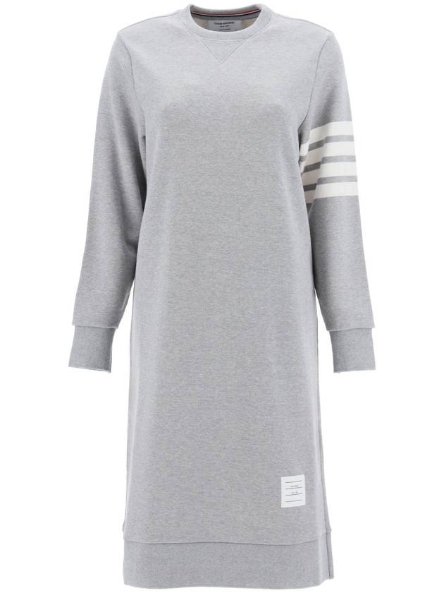 Classic Loopback 4-Bar Sweater Midi Dress Light Grey - THOM BROWNE - BALAAN 2