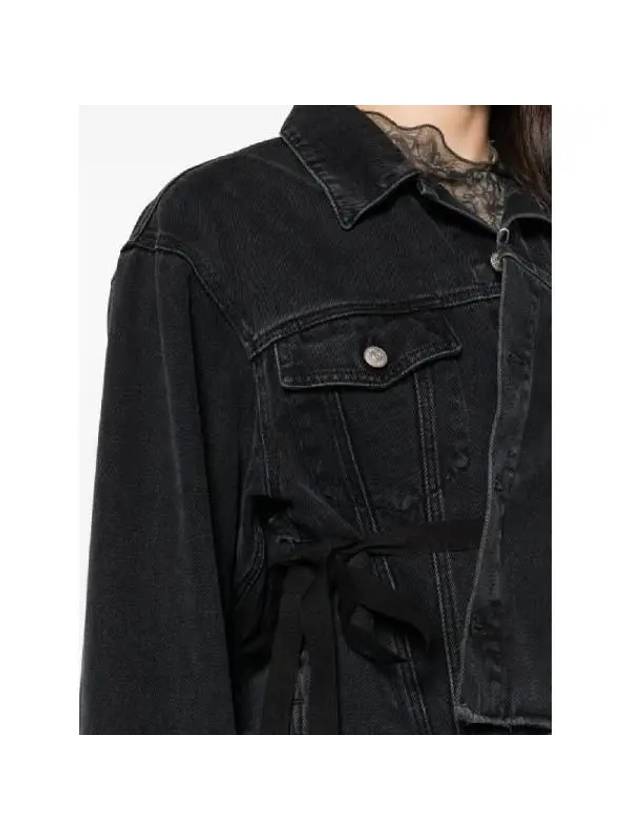 SS24 MM6 Margiela Frayed Hem Denim Jacket Black - MAISON MARGIELA - BALAAN 6