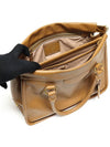 Prada BN2158 Brown Saffiano Lux Gold Frame Tote Bag - PRADA - BALAAN 5