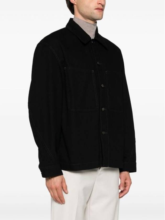 Twisted Sleeve Boxy Over Long Sleeve Shirt Black - LEMAIRE - BALAAN 4