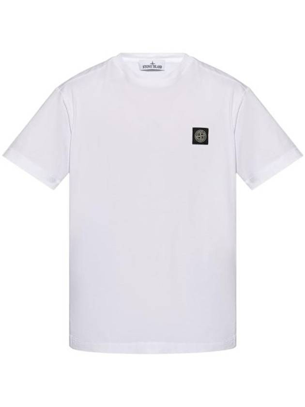 Logo Patch Short Sleeve T-Shirt White - STONE ISLAND - BALAAN 1