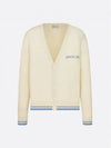 Embroidered Tag Logo Cardigan Beige - DIOR - BALAAN 2