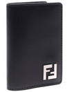 FF Square Leather Card Wallet Black - FENDI - BALAAN 4