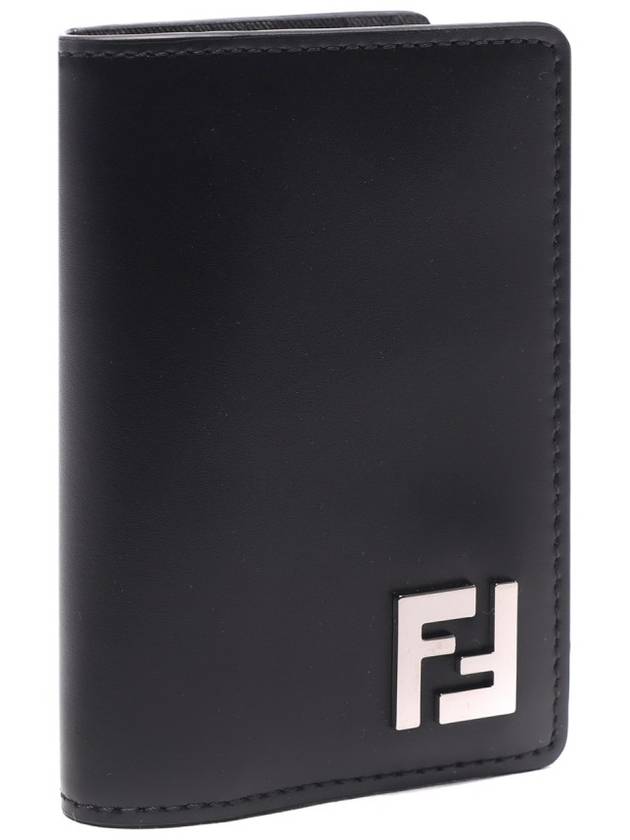 FF Square Leather Card Wallet Black - FENDI - BALAAN 4