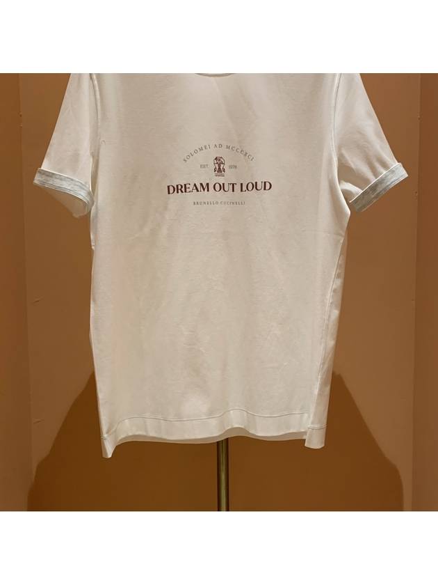 Slim Fit Logo Short Sleeve T-Shirt White - BRUNELLO CUCINELLI - BALAAN 4