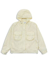 Women s Windbreaker Jacket Jumper Two Pockets Hooded Ivory MCFW24OT1CR - MACKY - BALAAN 2