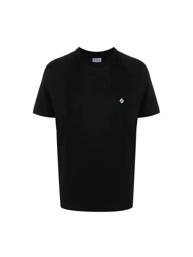 Men's Mini Logo Print Short Sleeve T-Shirt Black - MARCELO BURLON - BALAAN 1