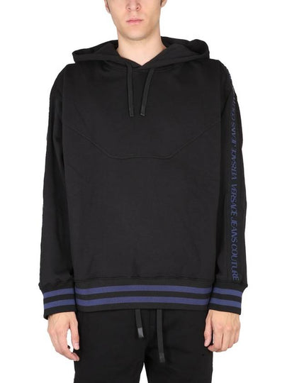 Men's Logo Patch Line Hoodie Black - VERSACE - BALAAN 2