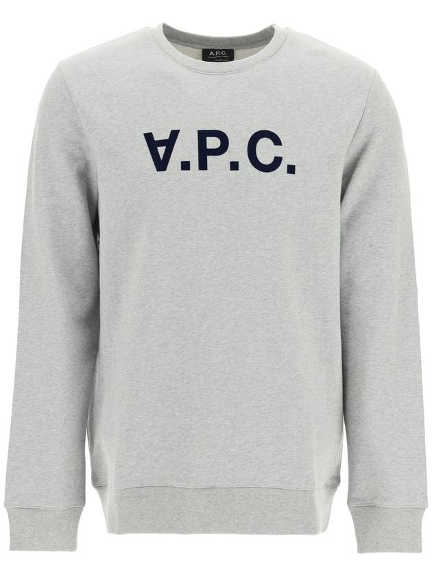 Men's VPC Logo Print Crew Neck Sweatshirt Grey - A.P.C. - BALAAN 2