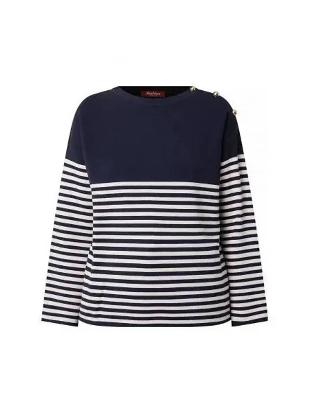 Oranto Rayon Long Sleeve T Shirt Navy - MAX MARA - BALAAN 2