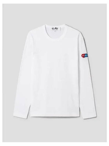 Women s Invader Double Heart Waffen Long Sleeve T Shirt White Domestic Product GM0023031075471 - COMME DES GARCONS PLAY - BALAAN 1