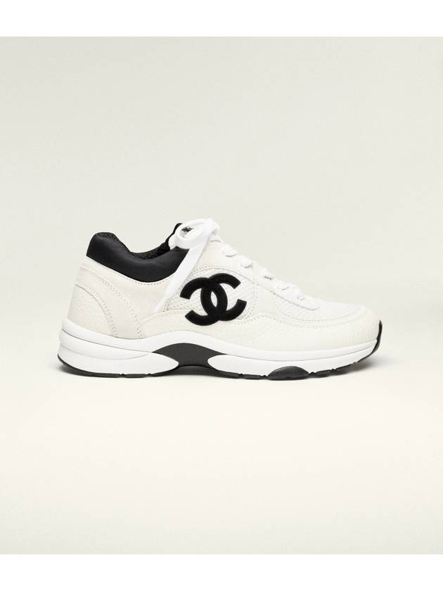 CC Logo Suede Tennis Low Top Sneakers Black - CHANEL - BALAAN 5