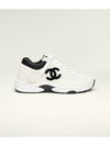 CC Logo Leather Low Top Sneakers White - CHANEL - BALAAN 2