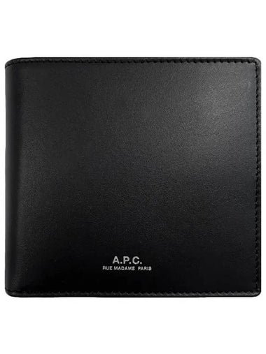 London Bill Fold Logo Half Wallet Black - A.P.C. - BALAAN 1