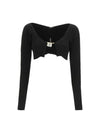 La Maille Pralu Micro Charm Logo Cardigan Black - JACQUEMUS - BALAAN 2