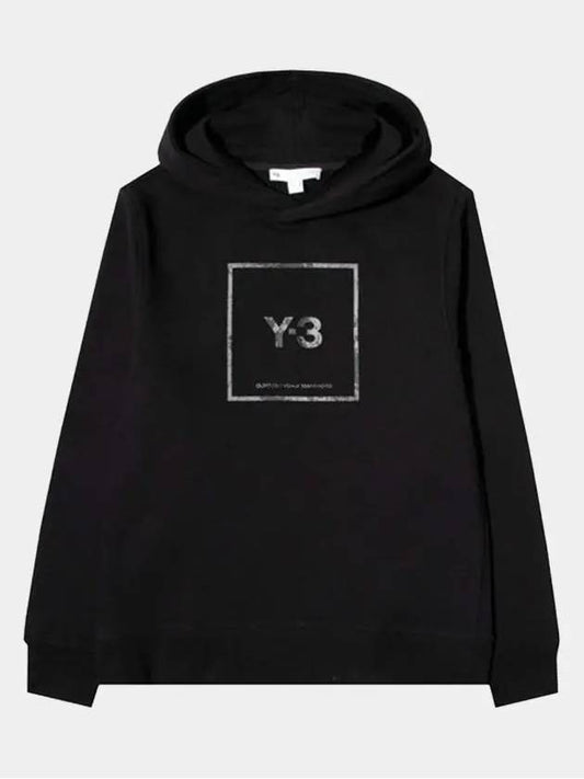 Square Logo Cotton Hoodie Black - Y-3 - BALAAN 2