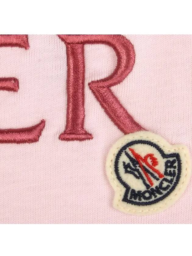 Embroidered Logo Cotton Short Sleeve T-Shirt Pink - MONCLER - BALAAN 5