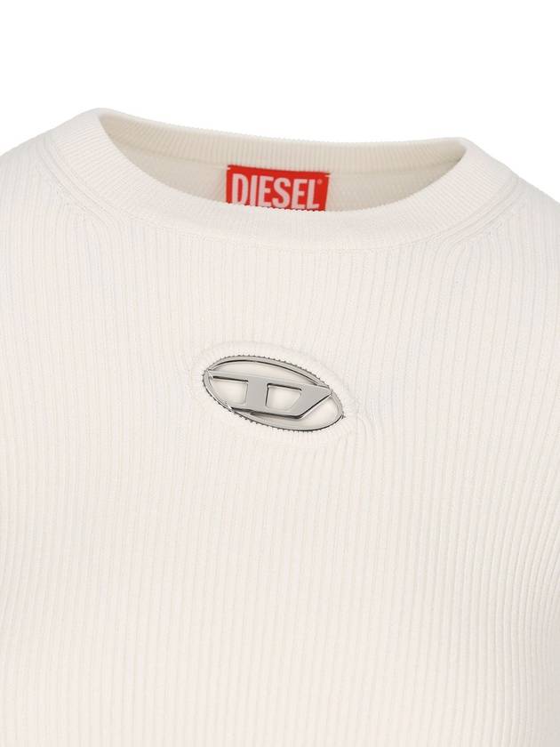 M Valary Ribbed Long Sleeve Knit Top White - DIESEL - BALAAN 4