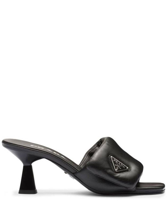 soft padded nappa sandals heel black - PRADA - BALAAN 2