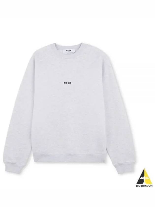 Micro Logo Cotton Sweatshirt Grey - MSGM - BALAAN 2