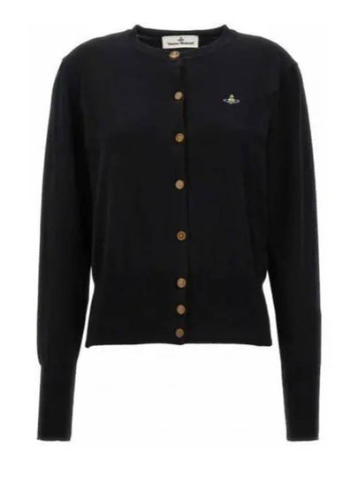 Bea Logo Wool Cardigan Black - VIVIENNE WESTWOOD - BALAAN 2