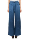 EKD Silk Jacquard Wide Pants Blue - BURBERRY - BALAAN 4