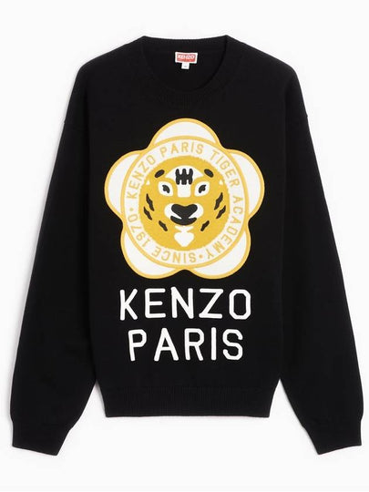 Tiger Academy Logo Knit Top Black - KENZO - BALAAN 2