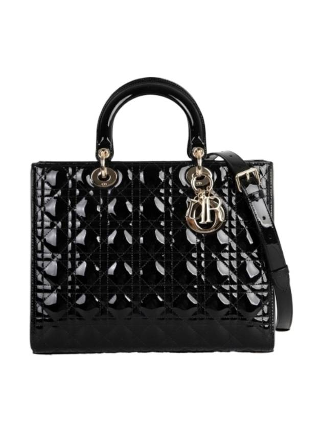 Lady Large Patent Tote Bag Black - DIOR - BALAAN 1