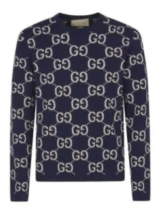 GG Wool Jacquard Knit Top Blue - GUCCI - BALAAN 2