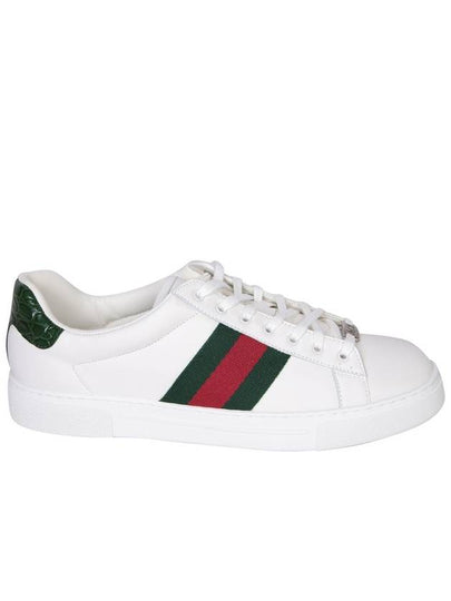 Ace Web Leather Low Top Sneakers White - GUCCI - BALAAN 2