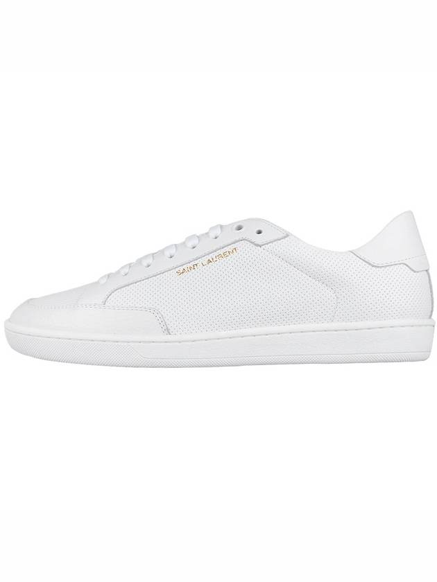 Court Classic Perforated Leather Low Top Sneakers White - SAINT LAURENT - BALAAN 4