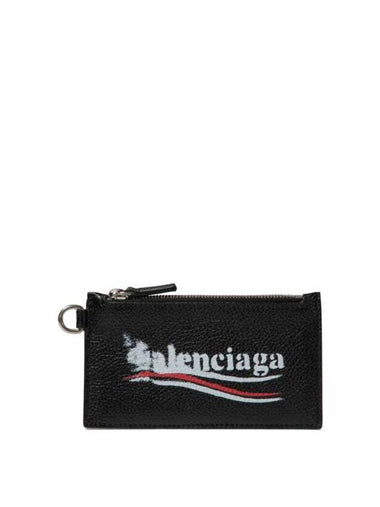 Wave Logo Strap Card Wallet Black - BALENCIAGA - BALAAN 1