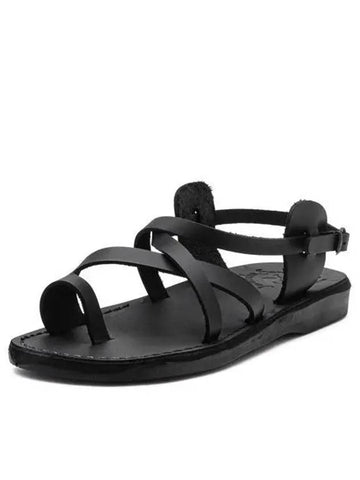 SANDALS NO 6 THE GOOD SHEPHERD BUCKLED BLACK Unisex - JERUSALEM - BALAAN 1